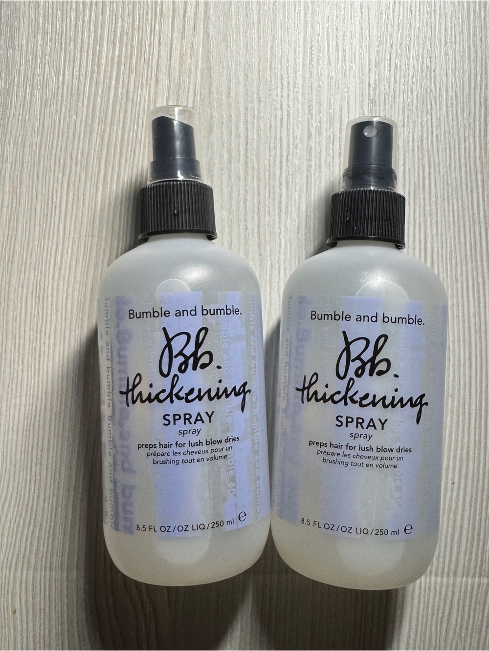 2x Bumble and Bumble Thickening Spray Preps Hair For Lush Blow Dries 250ml Each